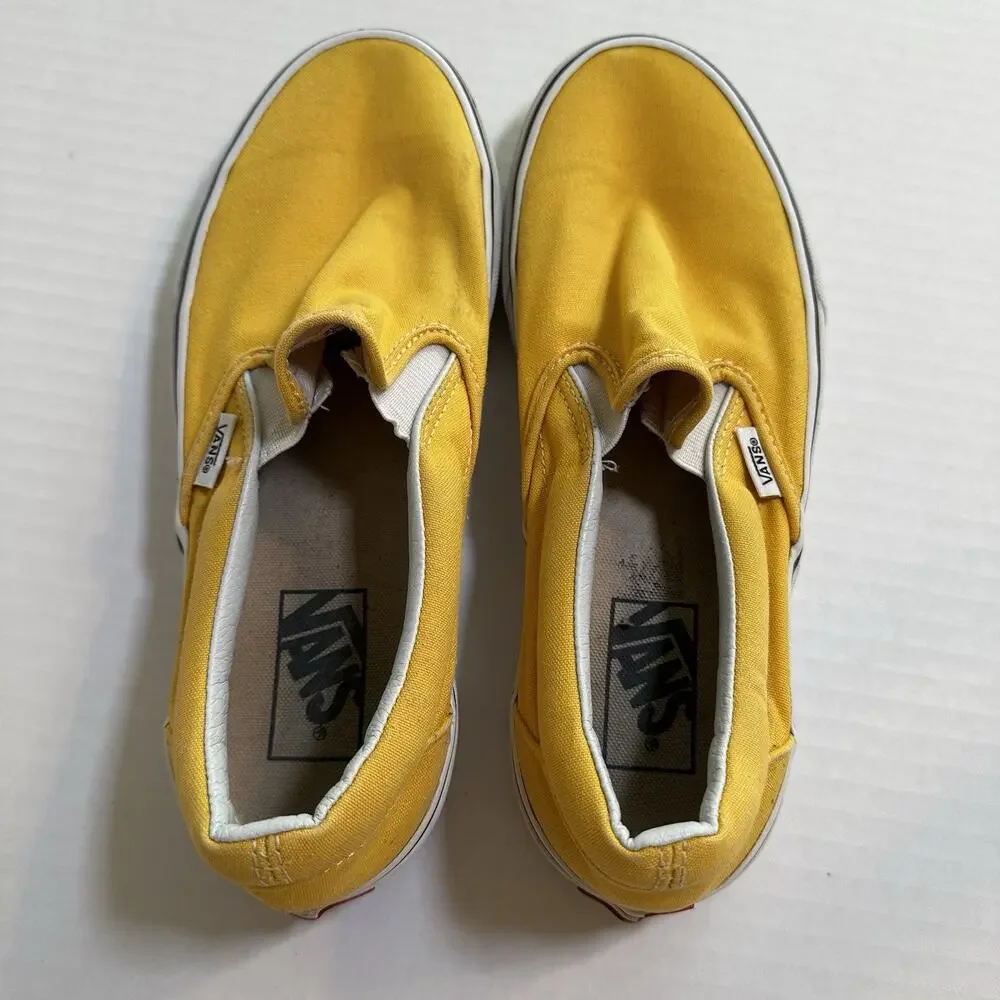 Vans Classic Slip-on Solid Yellow Shoes Sz men's 6.5 /Wo 8 Skate Sneakers Surf